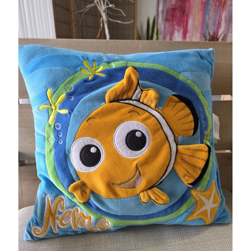 Disney Pixar Finding Nemo 13" Throw Pillow – Soft Blue Plush Decorative Cushion